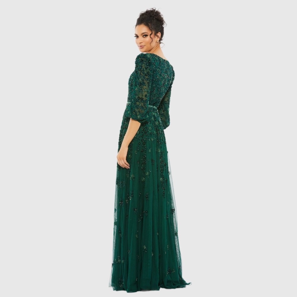 Mac Duggal Green Embellished Maxi Dress - Picture 2 of 16